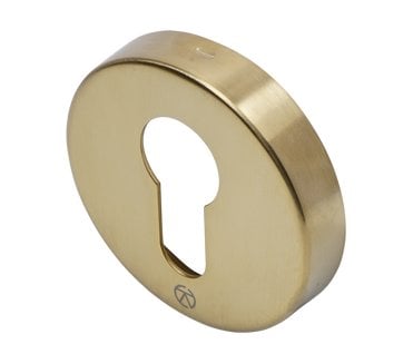 Coastal BLU Round Euro Profile Escutcheon - 316 Stainless Steel  - PVD Satin Brass Finish