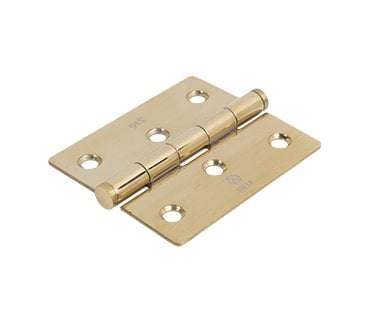 Coastal BLU Slim Knuckle Window Hinge 76 x 66mm 316 Stainless Steel  - PVD Polished Brass
