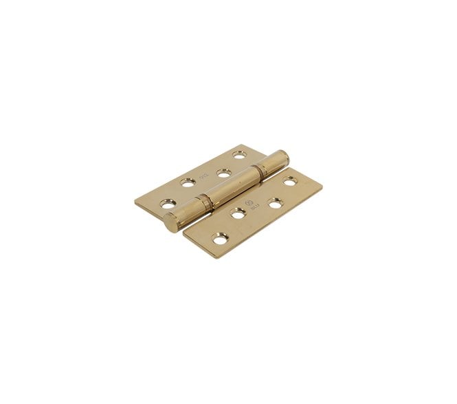 Coastal BLU Washered Butt Hinge - 102 x 76mm - 316 Stainless Steel- PVD Polished Brass