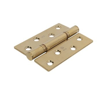Coastal BLU Washered Butt Hinge - 102 x 76mm - 316 Stainless Steel- PVD Polished Brass