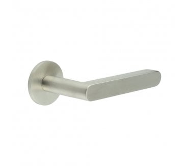 CRES GRADE 316 CR-101 Sprung Door Handle On Round Rose - Satin Stainless Steel