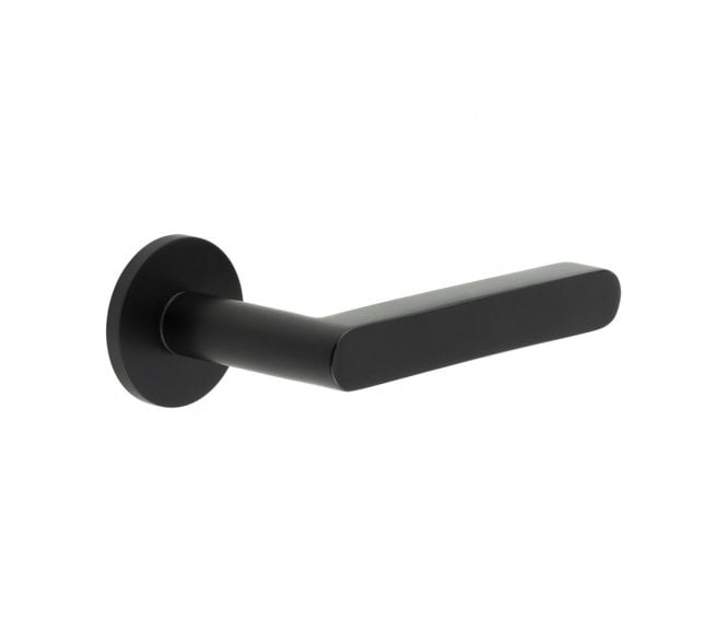 CRES GRADE 316 CR-101 Unsprung Door Handle On Round Rose - Matt Black PVD