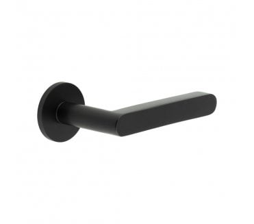 CRES GRADE 316 CR-101 Unsprung Door Handle On Round Rose - Matt Black PVD