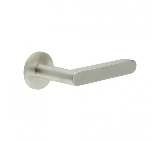 CRES GRADE 316 CR-101 Unsprung Door Handle On Round Rose - Satin Stainless Steel
