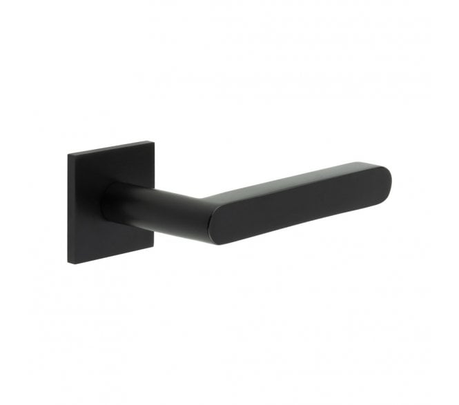 CRES GRADE 316 CR-101 Unsprung Door Handle On Square Rose - Matt Black PVD