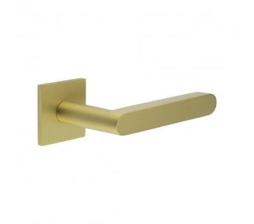 CRES GRADE 316 CR-101 Unsprung Door Handle On Square Rose - Satin Brass PVD