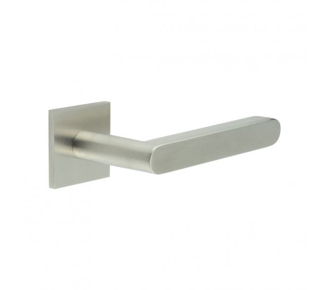 CRES GRADE 316 CR-101 Unsprung Door Handle On Square Rose - Satin Stainless Steel