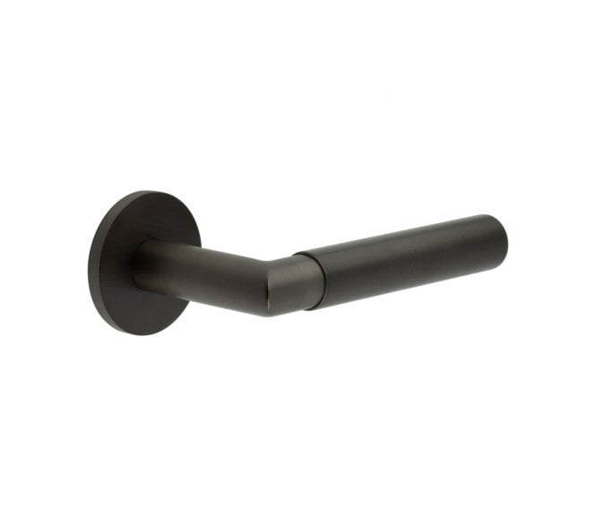 CRES GRADE 316 CR-102 Fixed Dead Door Handle On Round Rose - Dark Bronze PVD