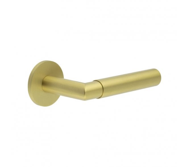 CRES GRADE 316 CR-102 Fixed Dead Door Handle On Round Rose - Satin Brass PVD