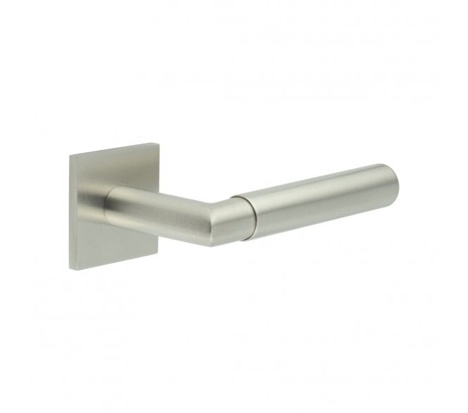 CRES GRADE 316 CR-102 Fixed Dead Door Handle On Square Rose - Satin Stainless Steel