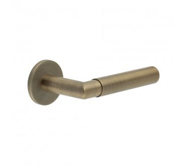 CRES GRADE 316 CR-102 Sprung Door Handle On Round Rose - Antique Brass PVD