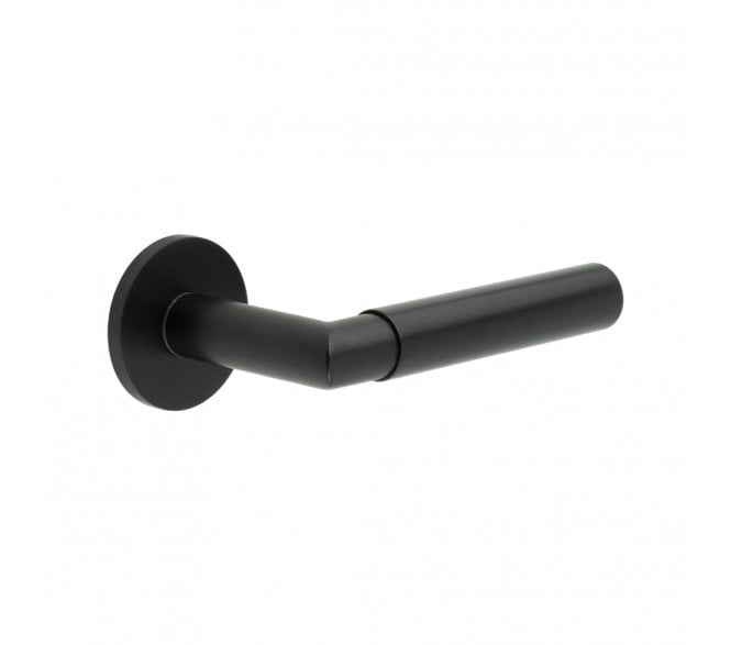 CRES GRADE 316 CR-102 Unsprung Door Handle On Round Rose - Matt Black PVD