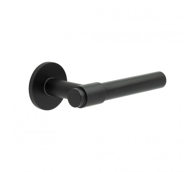 CRES GRADE 316 CR-103 Fixed Dead Door Handle On Round Rose - Matt Black PVD