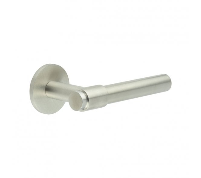 CRES GRADE 316 CR-103 Fixed Dead Door Handle On Round Rose - Satin Stainless Steel