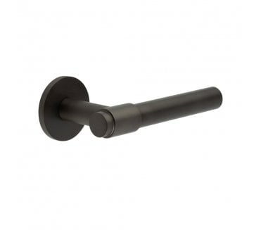 CRES GRADE 316 CR-103 Sprung Door Handle On Round Rose - Dark Bronze PVD