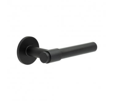 CRES GRADE 316 CR-103 Sprung Door Handle On Round Rose - Matt Black PVD