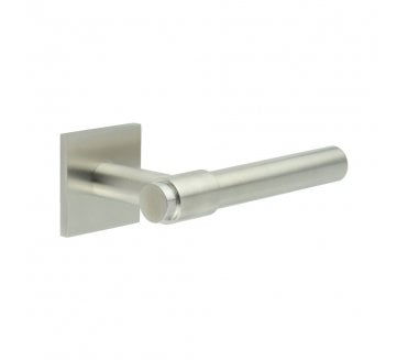 CRES GRADE 316 CR-103 Sprung Door Handle On Square Rose - Satin Stainless Steel