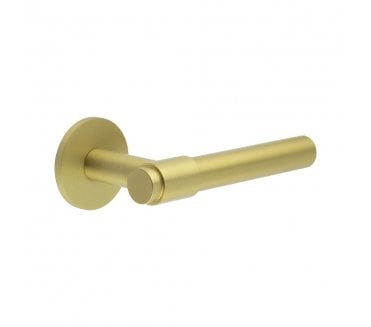 CRES GRADE 316 CR-103 Unsprung Door Handle On Round Rose - Satin Brass PVD