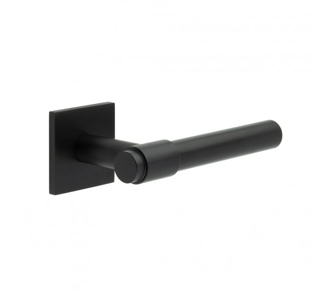 CRES GRADE 316 CR-103 Unsprung Door Handle On Square Rose - Matt Black PVD