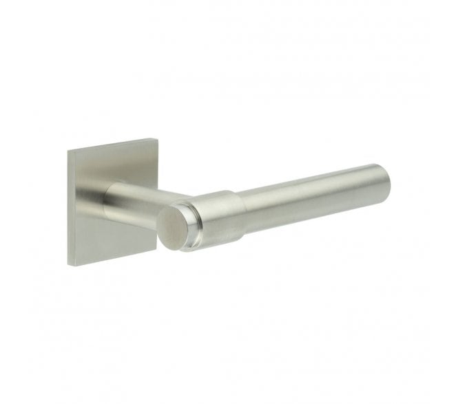 CRES GRADE 316 CR-103 Unsprung Door Handle On Square Rose - Satin Stainless Steel