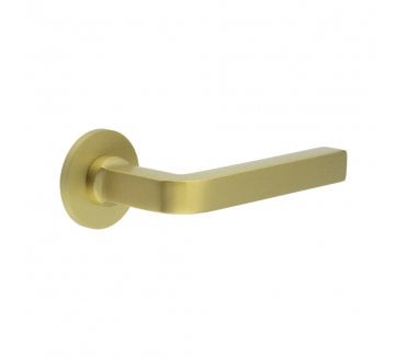 CRES GRADE 316 CR-104 Fixed Dead Door Handle On Round Rose - Satin Brass PVD