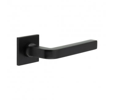 CRES GRADE 316 CR-104 Sprung Door Handle On Square Rose - Matt Black PVD