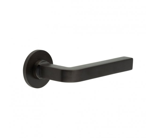 CRES GRADE 316 CR-104 Unsprung Door Handle On Round Rose - Dark Bronze PVD