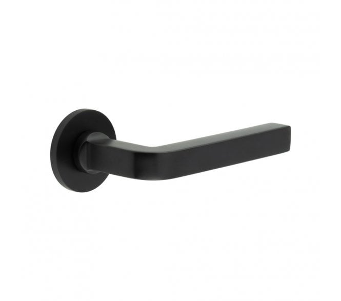 CRES GRADE 316 CR-104 Unsprung Door Handle On Round Rose - Matt Black PVD