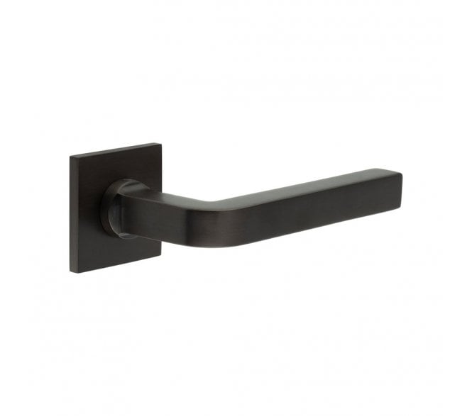 CRES GRADE 316 CR-104 Unsprung Door Handle On Square Rose - Dark Bronze PVD