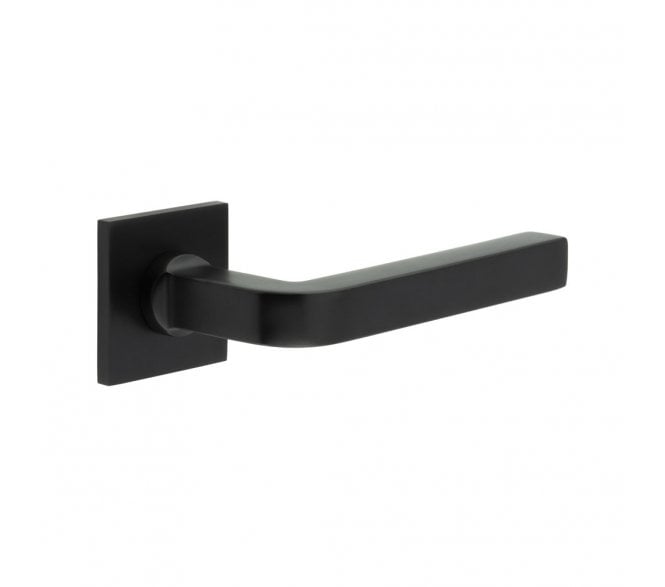 CRES GRADE 316 CR-104 Unsprung Door Handle On Square Rose - Matt Black PVD
