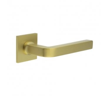 CRES GRADE 316 CR-104 Unsprung Door Handle On Square Rose - Satin Brass PVD