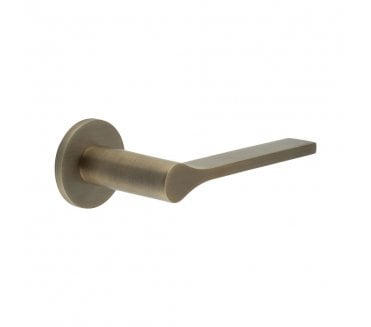 CRES GRADE 316 CR-105 Fixed Dead Door Handle On Round Rose - Antique Brass PVD