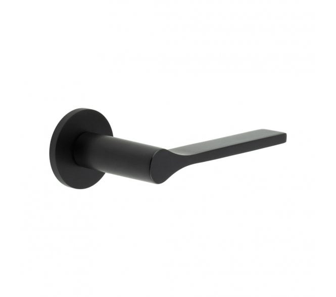 CRES GRADE 316 CR-105 Fixed Dead Door Handle On Round Rose - Matt Black PVD