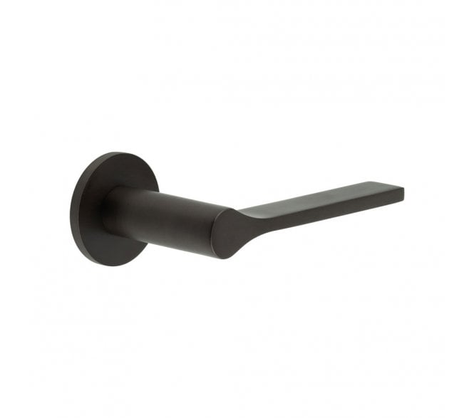 CRES GRADE 316 CR-105 Sprung Door Handle On Round Rose - Dark Bronze PVD