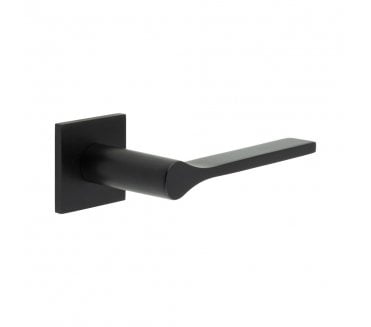 CRES GRADE 316 CR-105 Sprung Door Handle On Square Rose - Matt Black PVD