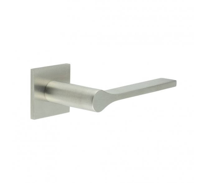 CRES GRADE 316 CR-105 Unsprung Door Handle On Square Rose - Satin Stainless Steel