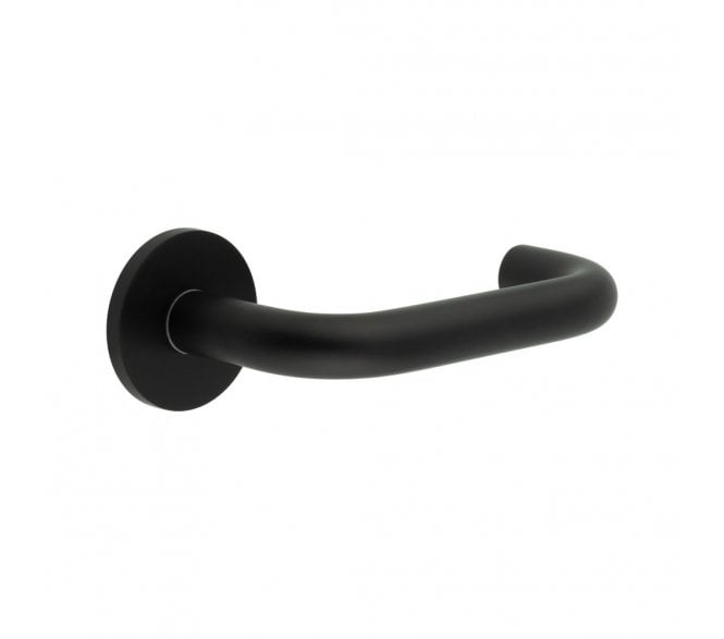 CRES GRADE 316 CR-106 Fixed Dead Door Handle On Round Rose - Matt Black PVD