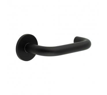 CRES GRADE 316 CR-106 Fixed Dead Door Handle On Round Rose - Matt Black PVD