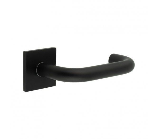 CRES GRADE 316 CR-106 Fixed Dead Door Handle On Square Rose - Matt Black PVD