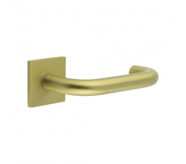 CRES GRADE 316 CR-106 Fixed Dead Door Handle On Square Rose - Satin Brass PVD