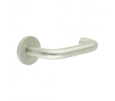 CRES GRADE 316 CR-106 Sprung Door Handle On Round Rose - Satin Stainless Steel
