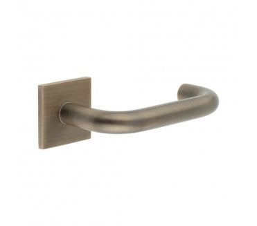 CRES GRADE 316 CR-106 Sprung Door Handle On Square Rose - Antique Brass PVD