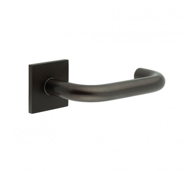 CRES GRADE 316 CR-106 Sprung Door Handle On Square Rose - Dark Bronze PVD