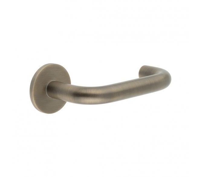 CRES GRADE 316 CR-106 Unsprung Door Handle On Round Rose - Antique Brass PVD