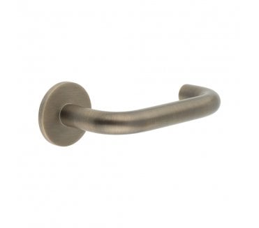 CRES GRADE 316 CR-106 Unsprung Door Handle On Round Rose - Antique Brass PVD