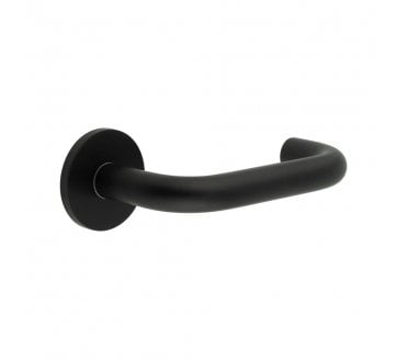 CRES GRADE 316 CR-106 Unsprung Door Handle On Round Rose - Matt Black PVD