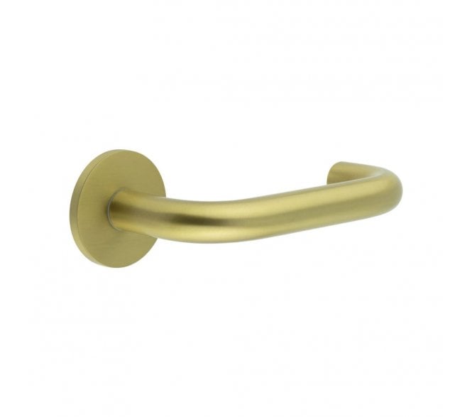 CRES GRADE 316 CR-106 Unsprung Door Handle On Round Rose - Satin Brass PVD
