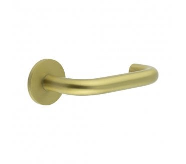CRES GRADE 316 CR-106 Unsprung Door Handle On Round Rose - Satin Brass PVD