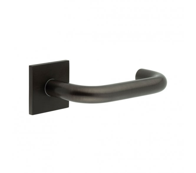 CRES GRADE 316 CR-106 Unsprung Door Handle On Square Rose - Dark Bronze PVD