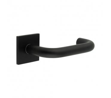 CRES GRADE 316 CR-106 Unsprung Door Handle On Square Rose - Matt Black PVD